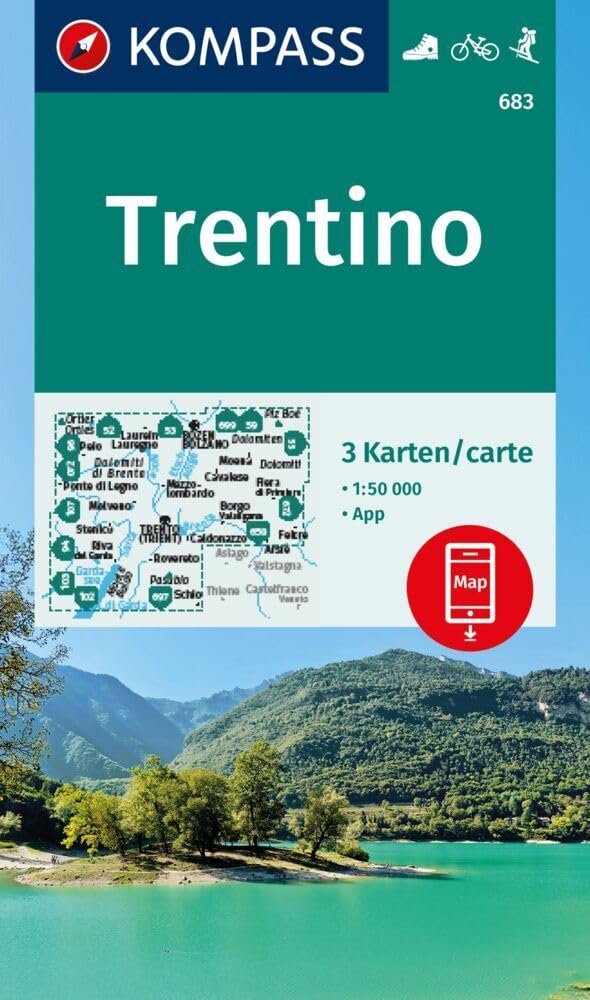 KOMPASS Wanderkarten-Set 683 Trentino (3 Karten) 1:50.000 Leisure, Home & Garden