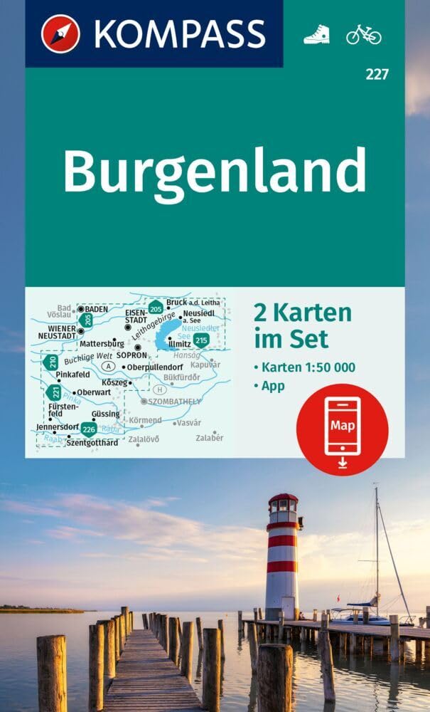 KOMPASS Wanderkarten-Set 227 Burgenland (2 Karten) 1:50.000 Leisure, Home & Garden