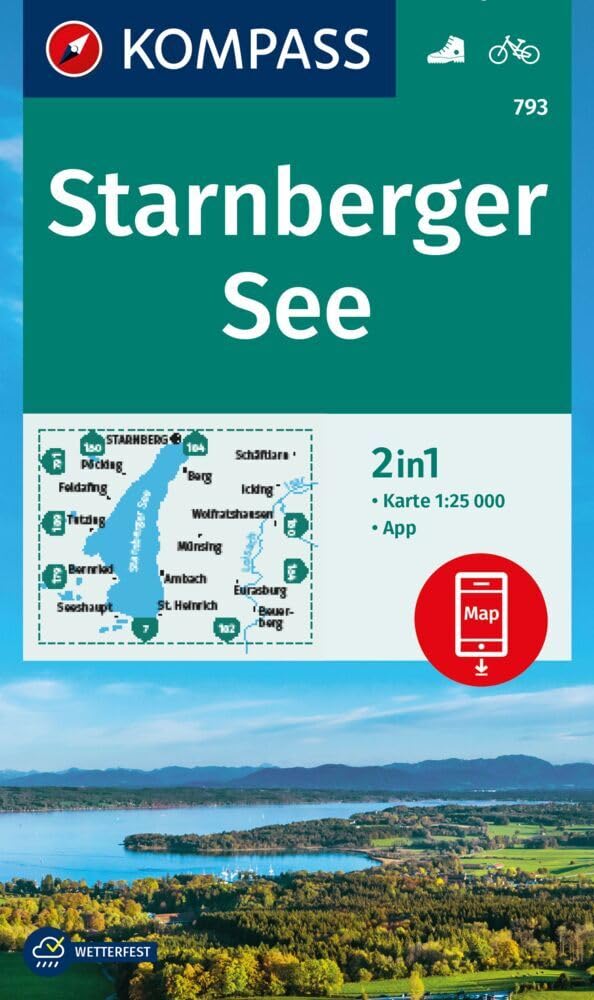 KOMPASS Wanderkarte 793 Starnberger See 1:25.000 book
