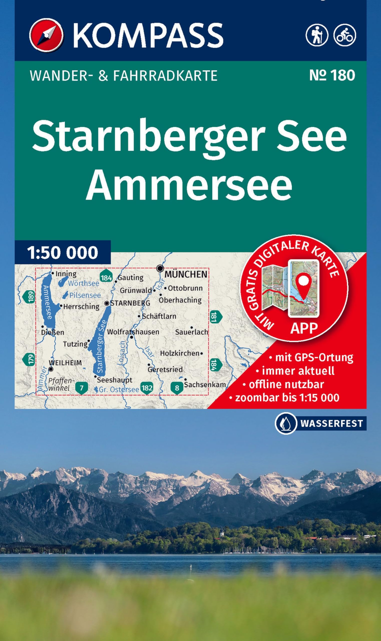 KOMPASS Wanderkarte 180 Starnberger See, Ammersee 1:50.000 Leisure, Home & Garden