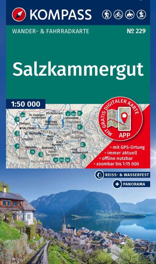 KOMPASS Wanderkarten-Set 229 Salzkammergut (2 Karten) 1:50.000 book
