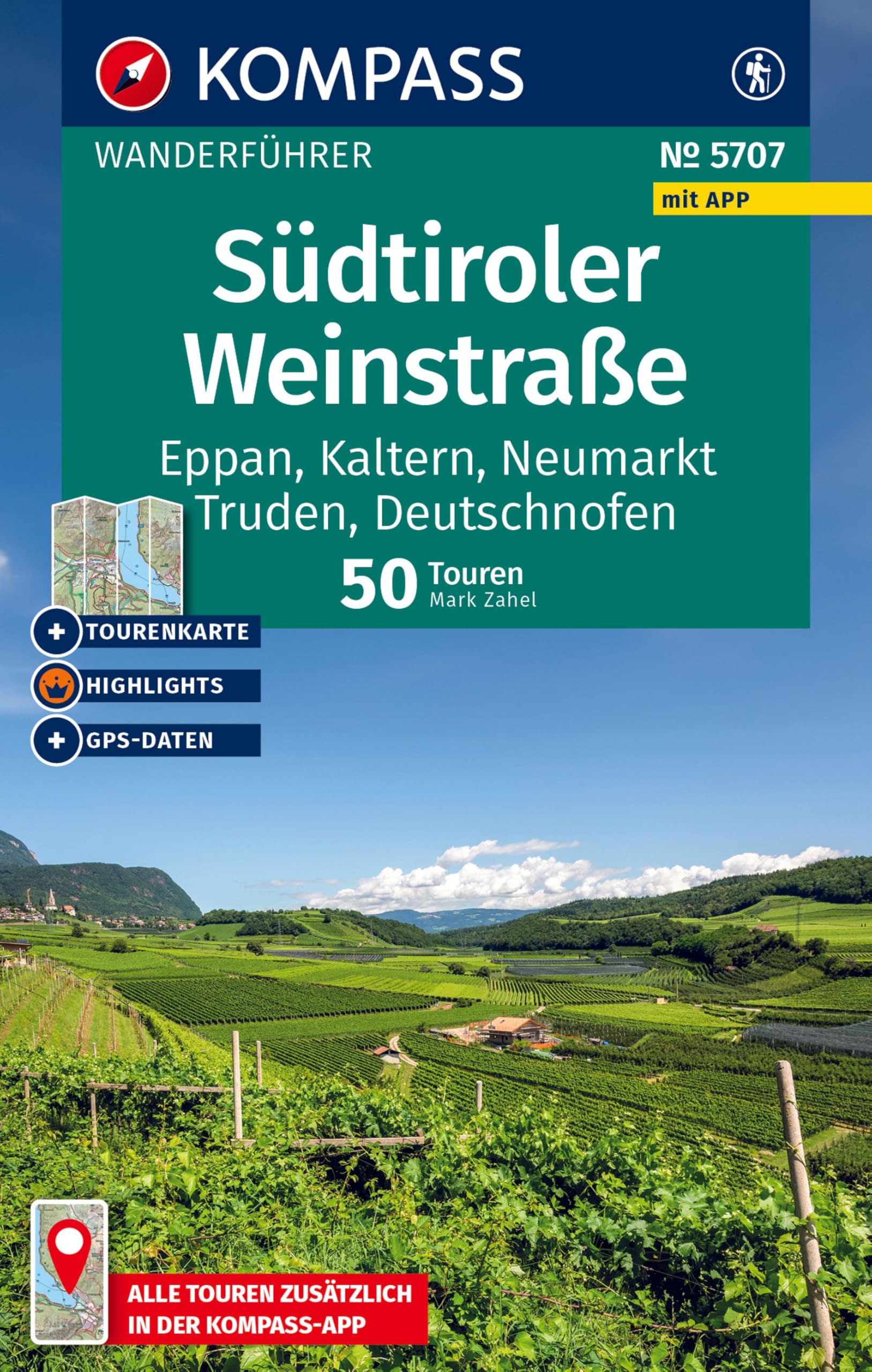 KOMPASS Wanderführer Südtiroler Weinstraße, 50 Touren mit Extra-Tourenkarte: mit Touren und GPS-Daten in der KOMPASS-App Leisure, Home & Garden