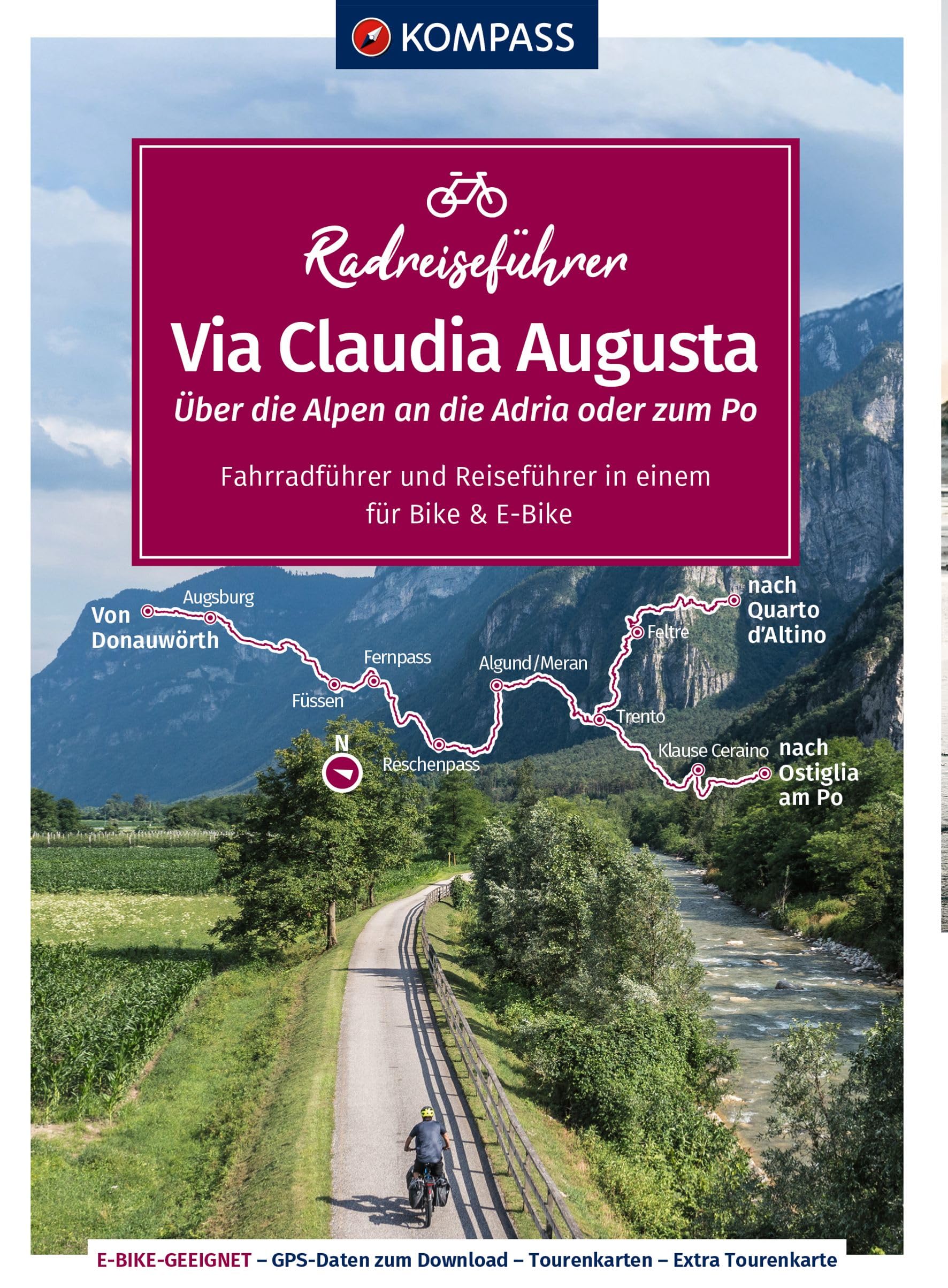 KOMPASS Radreiseführer Via Claudia Augusta Leisure, Home & Garden