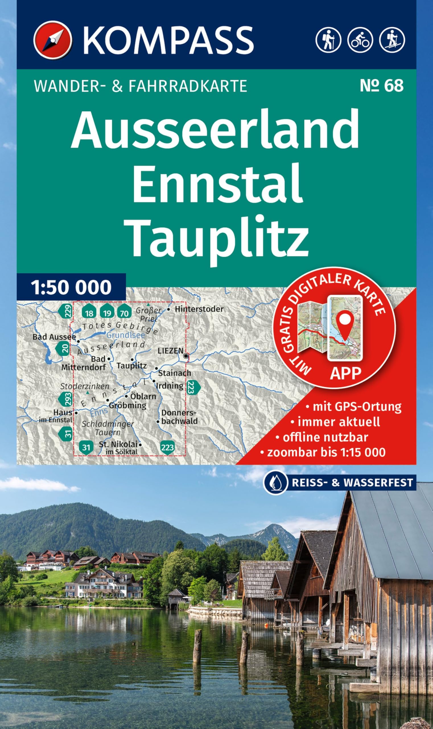 KOMPASS Wanderkarte 68 Ausseerland, Ennstal, Tauplitz 1:50.000 Leisure, Home & Garden