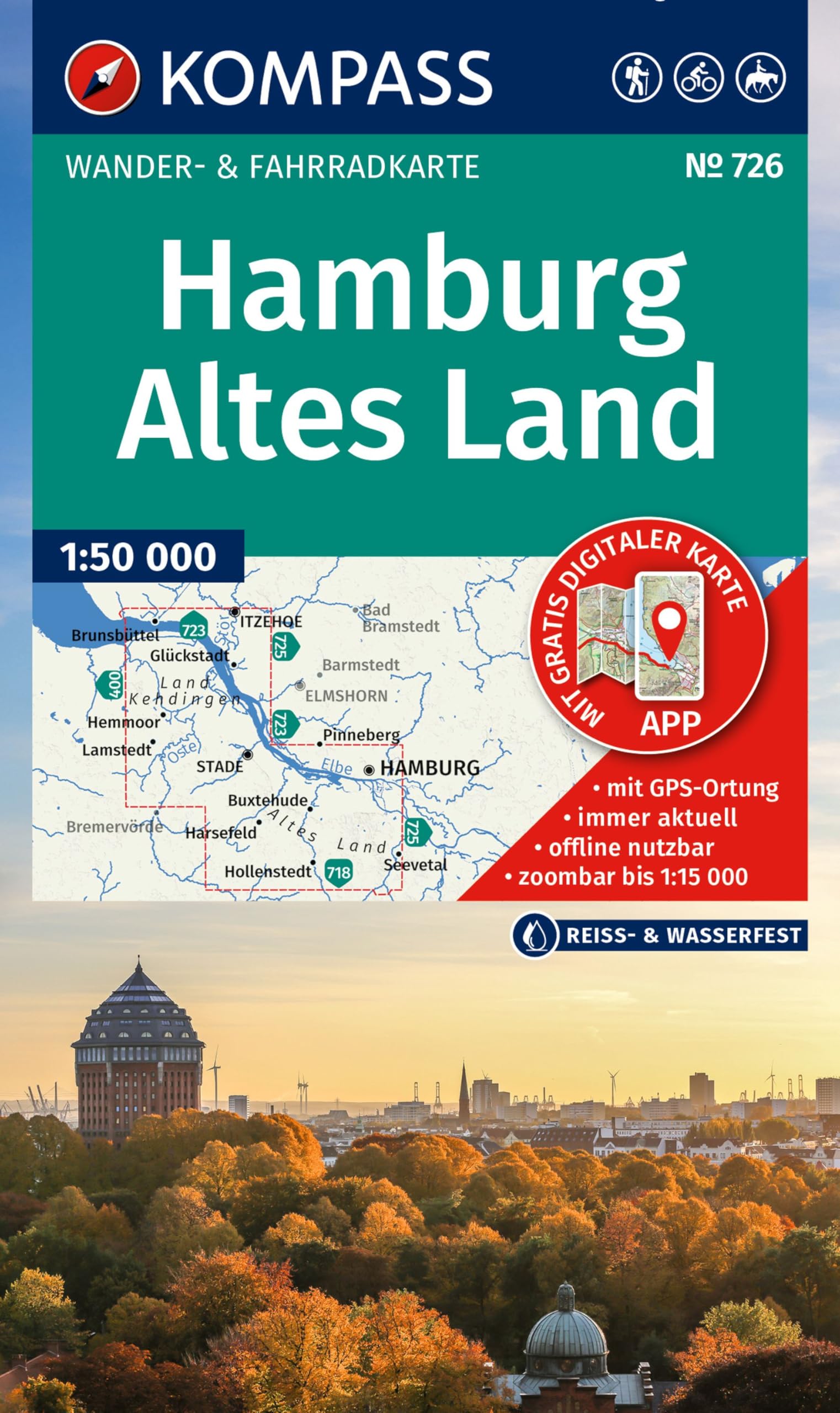 KOMPASS Wanderkarte 726 Hamburg, Altes Land 1:50.000 Leisure, Home & Garden