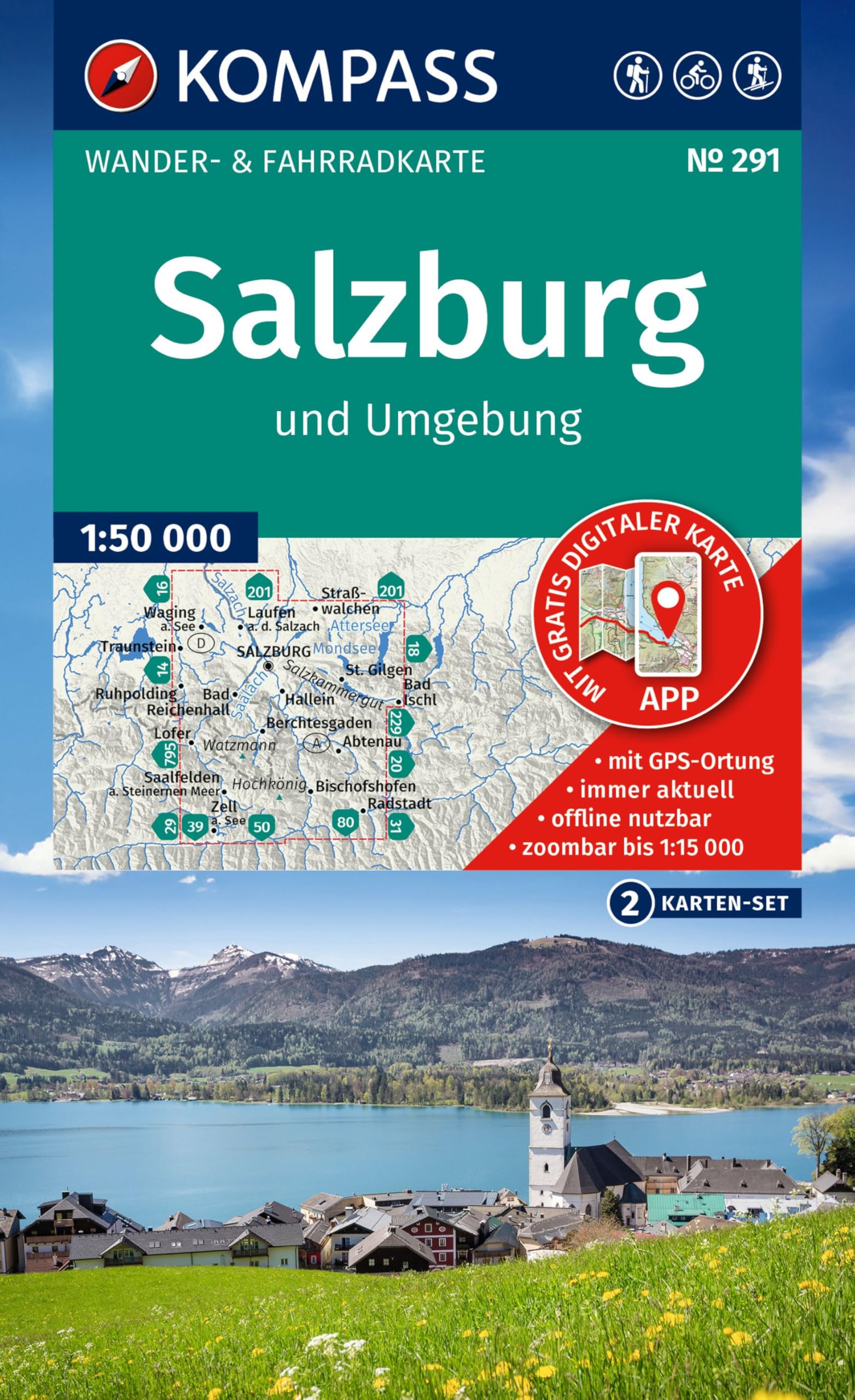 KOMPASS Wanderkarten-Set 291 Salzburg und Umgebung (2 Karten) 1:50.000 Leisure, Home & Garden