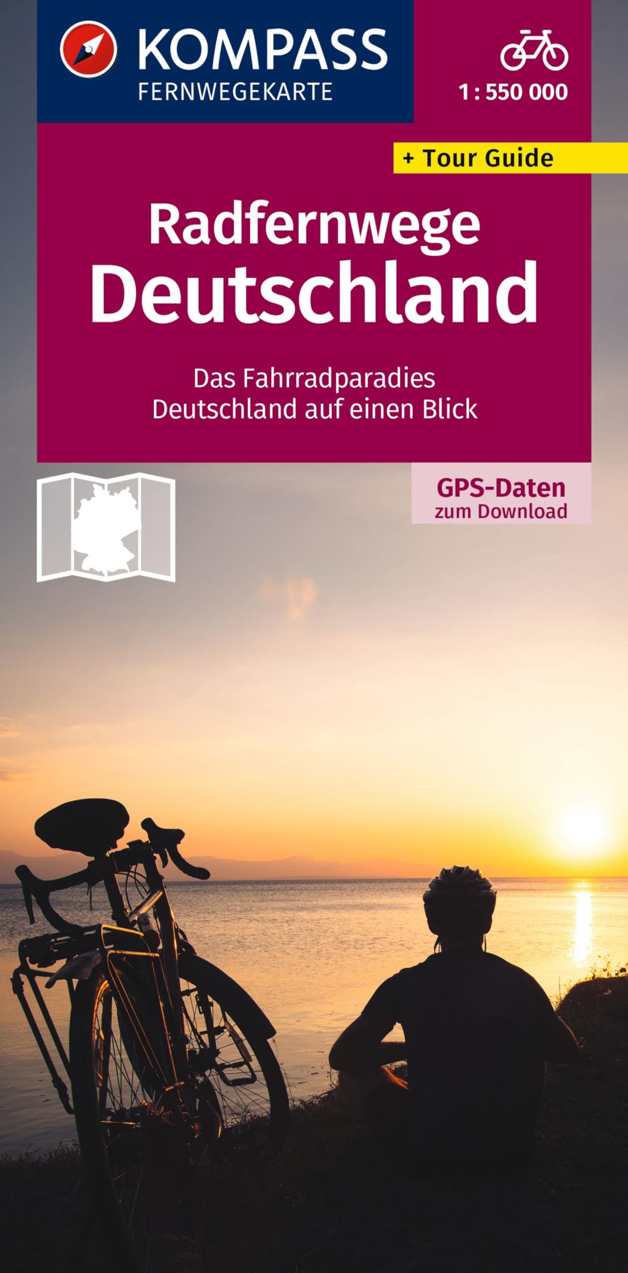 KOMPASS Radfernwegekarte Radfernwege Deutschland 1:550.000 Leisure, Home & Garden