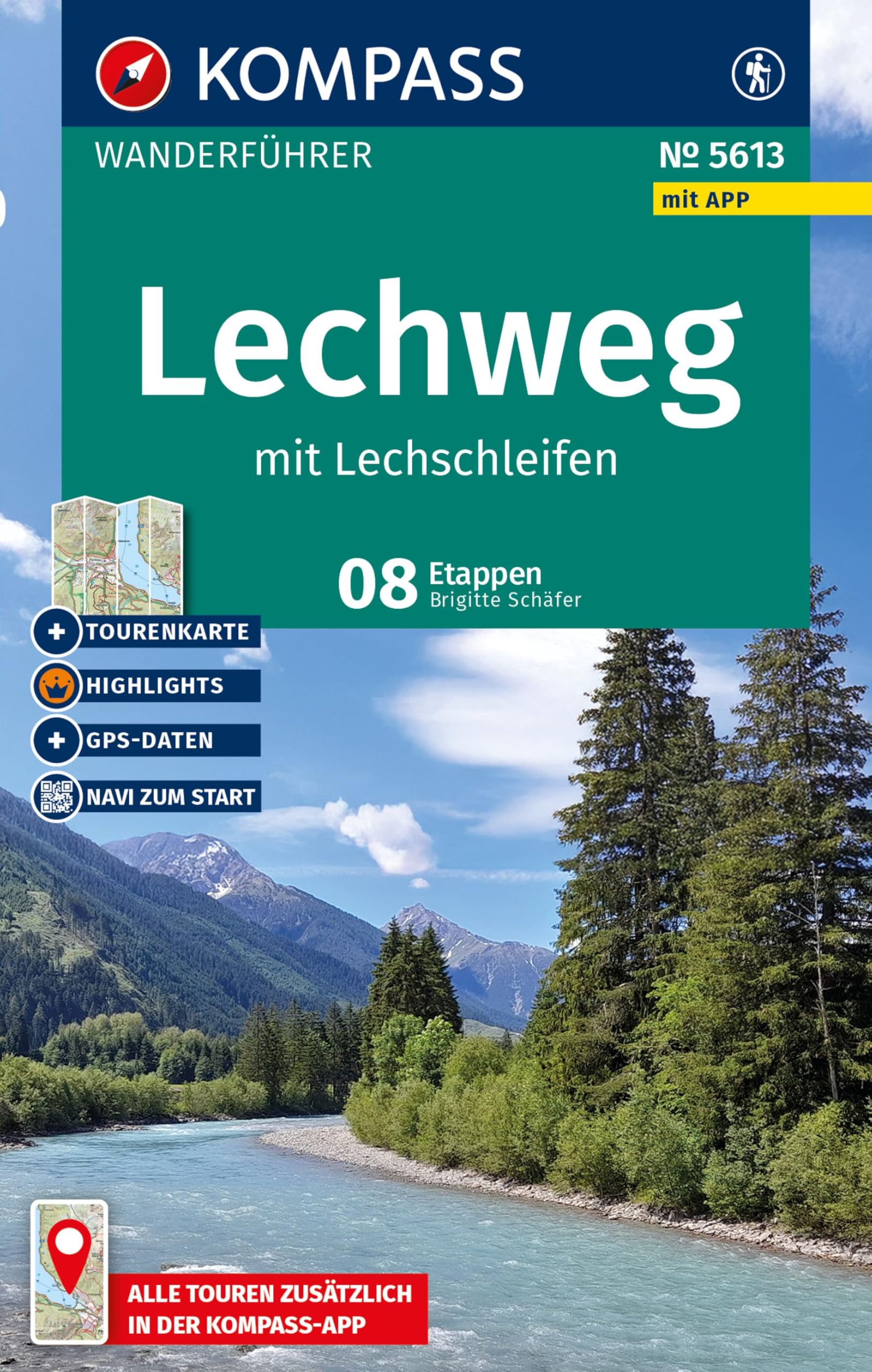 KOMPASS Wanderführer Lechweg mit Lechschleifen, 16 Touren und Etappen mit Extra-Tourenkarte Leisure, Home & Garden