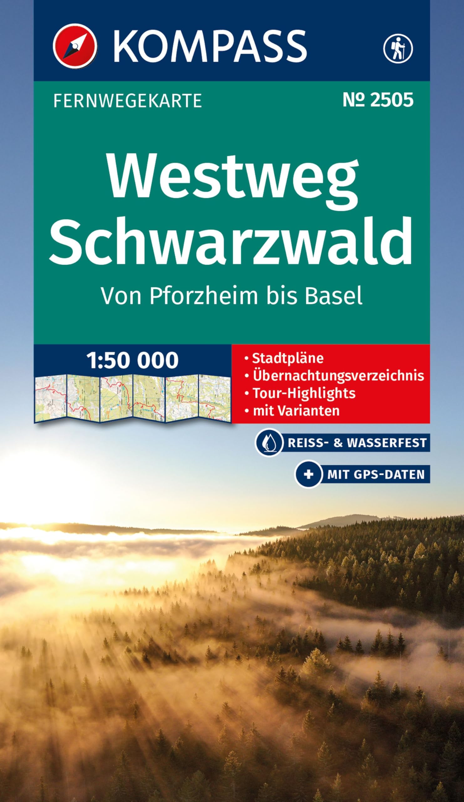 KOMPASS Wander-Tourenkarte Westweg Schwarzwald 1:50.000 Leisure, Home & Garden