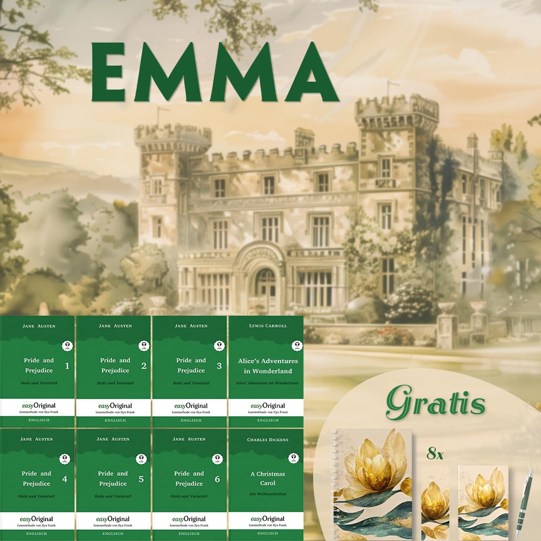 Emma (8 Bücher + Audio-Online + exklusive Extras) - Frank-Lesemethode, m. 8 Audio, m. 8 Audio, 8 Teile: Weg mit dem Lehrbuch - Englisch lernen, auffrischen und perfektionieren durch Eintauchen Essays & Short Stories