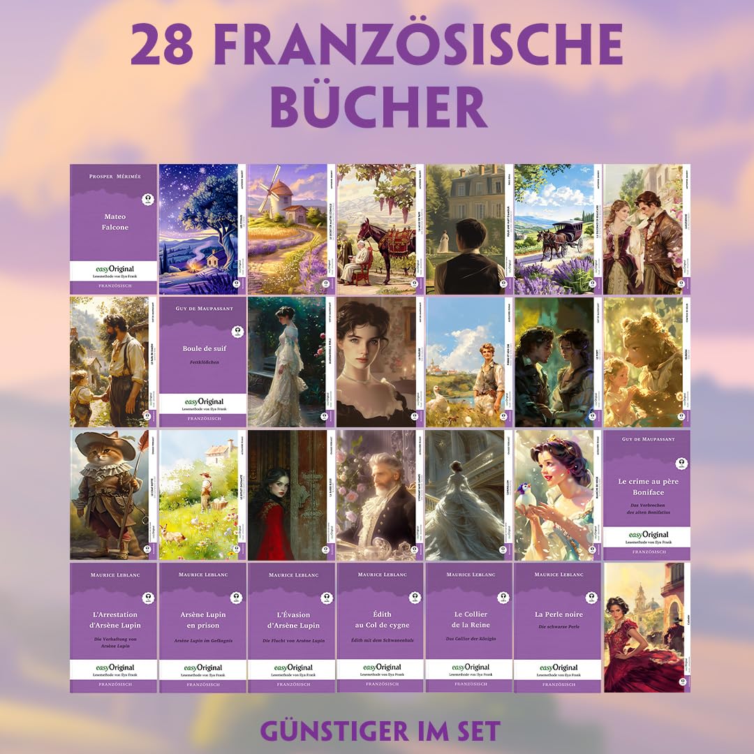 28 französische Bücher (28 Bücher + Audio-Online) - Frank-Lesemethode - Kommentierte zweisprachige Ausgabe Französisch-Deutsch, m. 28 Audio, m. 28 ... - Französisch durch Eintauchen meistern Essays & Short Stories