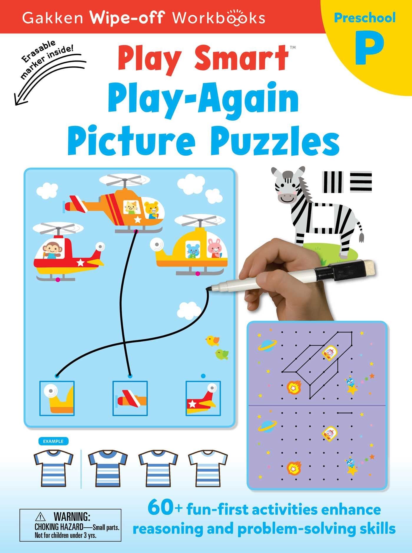 Play Smart Play Again Picture Puzzles Ages 2-4: At-home Wipe-off Workbook with Erasable Marker (Volume 19) Non-fiction