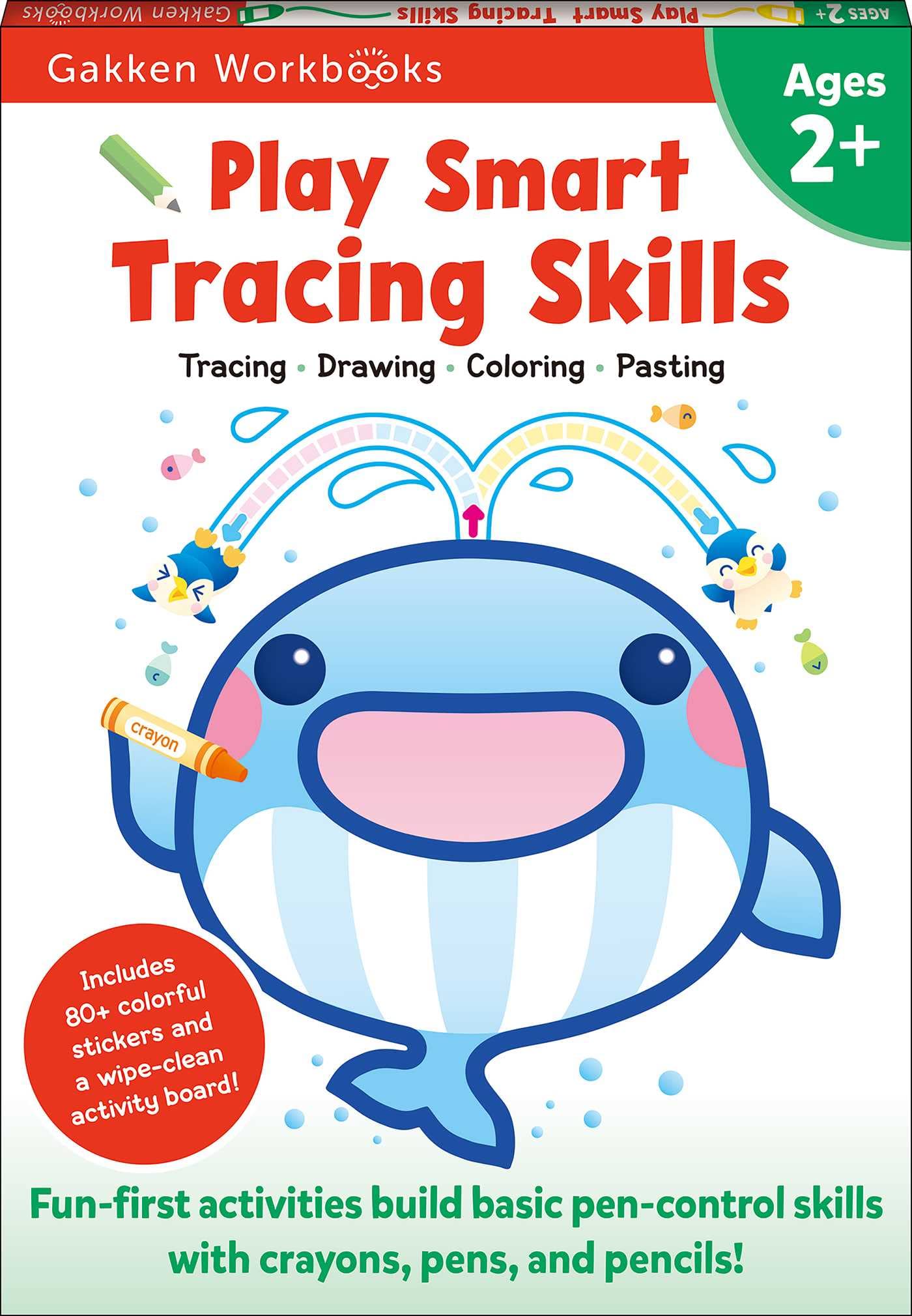 Play Smart Tracing Skills Age 2+: Preschool Activity Workbook with Stickers for Toddlers Ages 2, 3, 4: Learn Basic Pen-control Skills with Crayons, Pens and Pencils (Full Color Pages) Tiptoi & Games
