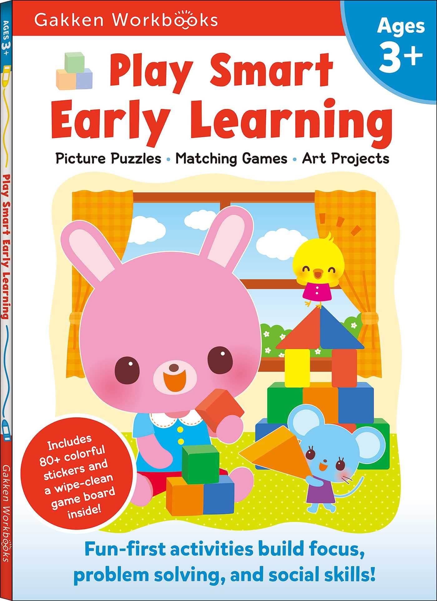 Play Smart Early Learning Age 3+: Preschool Activity Workbook with Stickers for Toddlers Ages 3, 4, 5: Learn Essential First Skills: Tracing, Coloring, Shapes (Full Color Pages) Tiptoi & Games