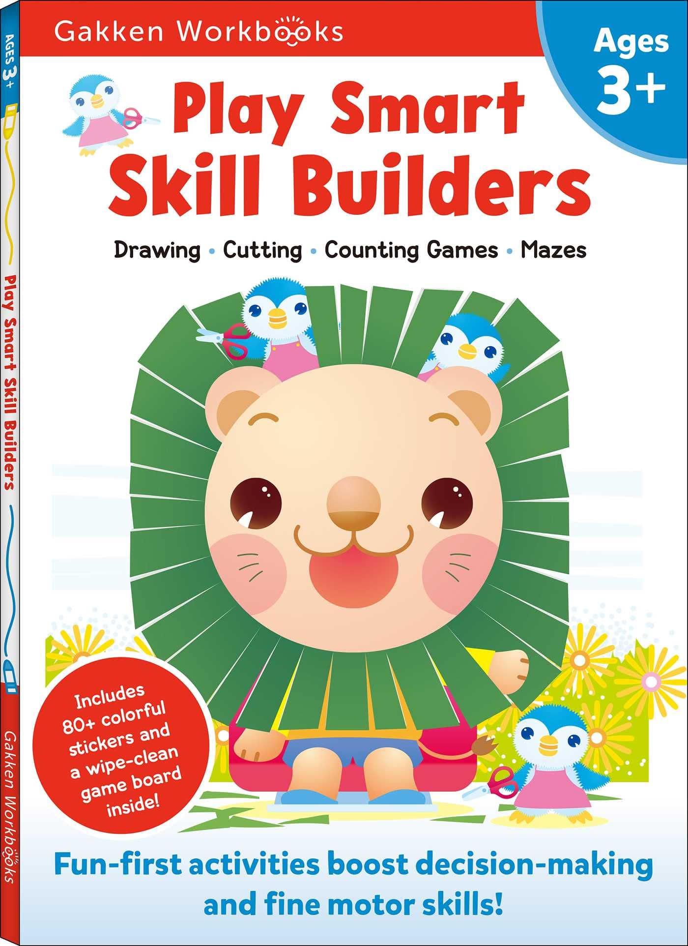 Play Smart Skill Builders Age 3+: Preschool Activity Workbook with Stickers for Toddlers Ages 3, 4, 5: Build Focus and Pen-Control Skills: Tracing, Ma Tiptoi & Games