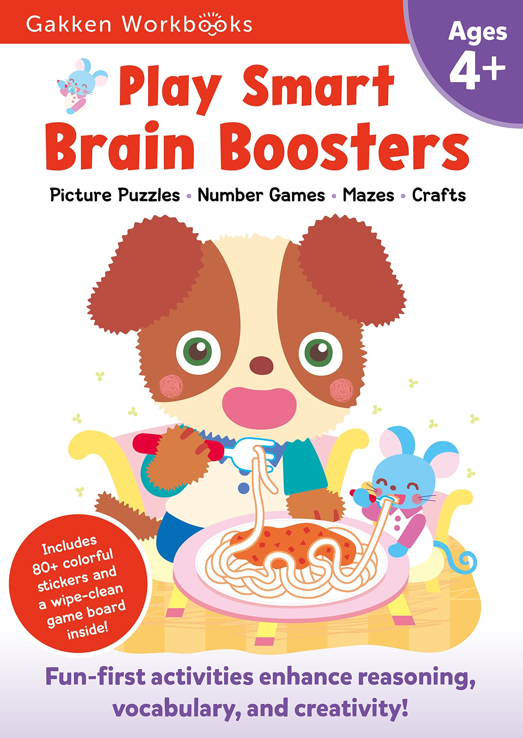 Play Smart Brain Boosters Age 4+: Pre-K Activity Workbook with Stickers for Toddlers Ages 4, 5, 6: Build Focus and Pen-control Skills: Tracing, Mazes, Alphabet, Counting(Full Color Pages) Tiptoi & Games