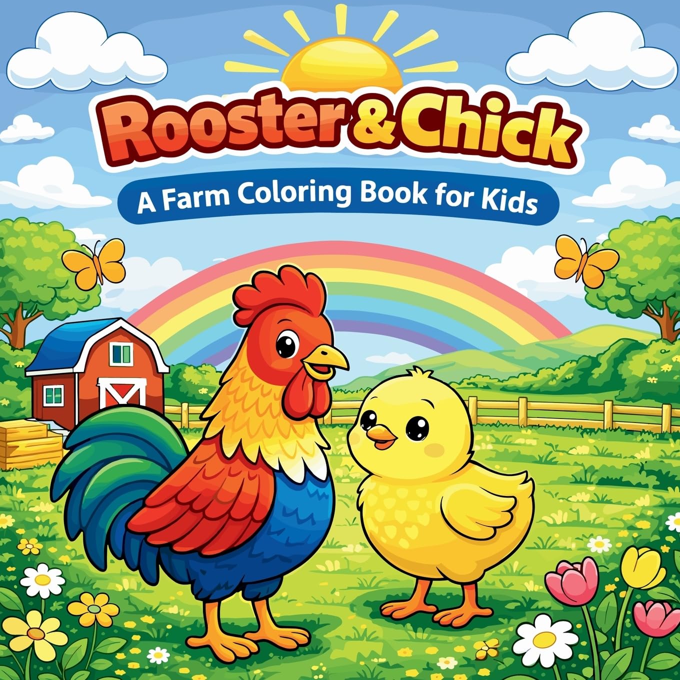 Rooster & Chick A Farm Coloring Book for Kids Non-fiction