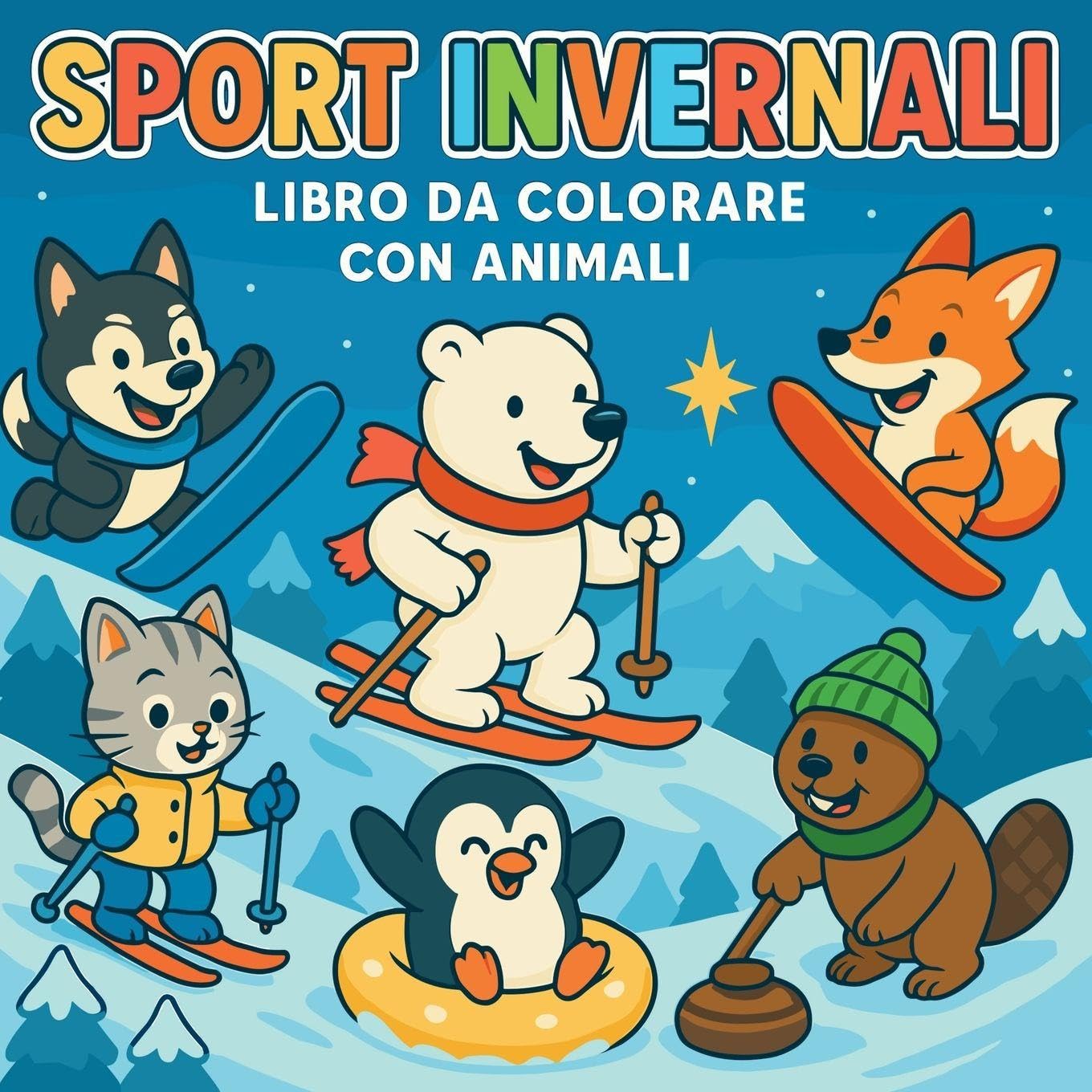 Sport Invernali - Libro da colorare con animali Leisure & Fun