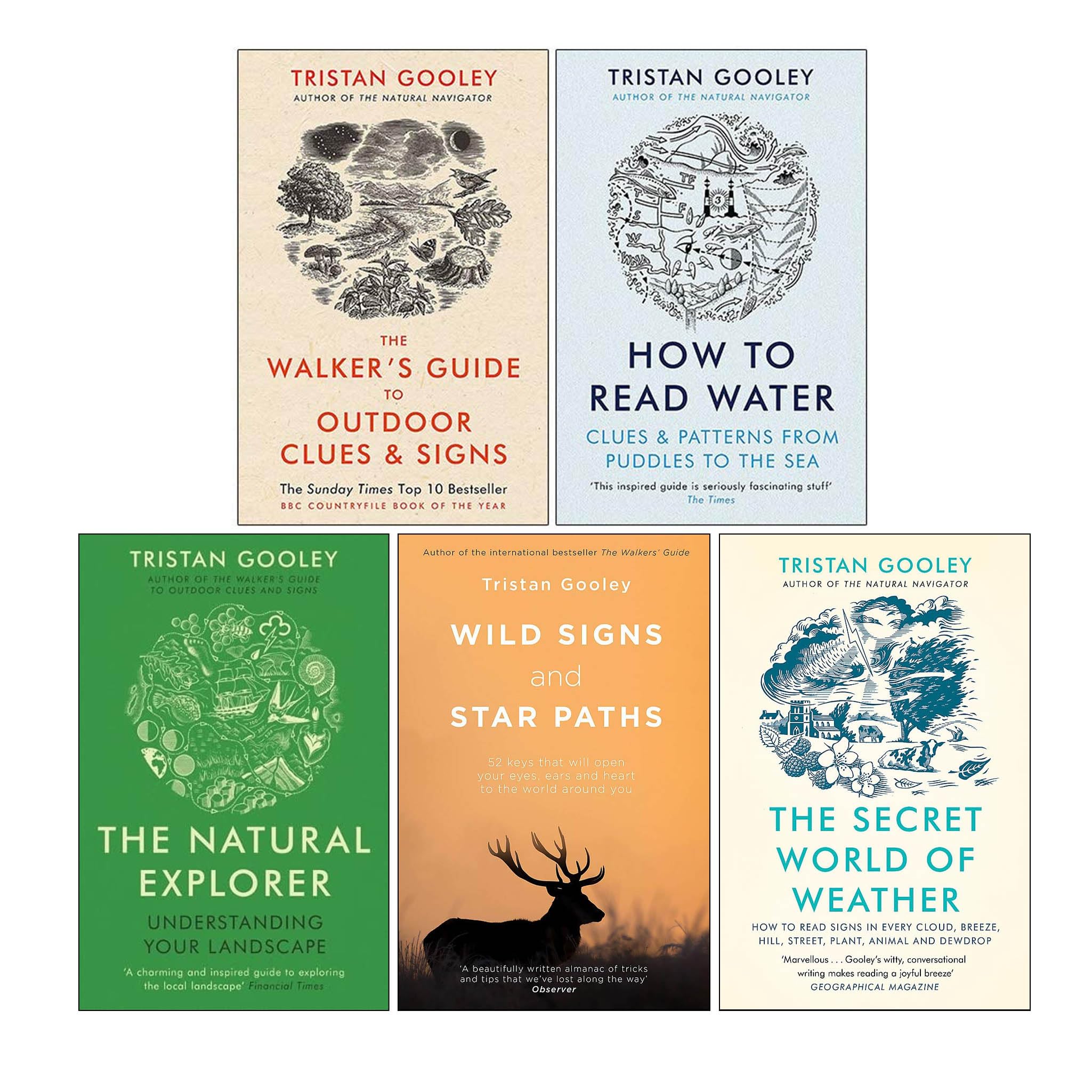 Tristan Gooley 5 Books Collection Set (Wild Signs and Star Paths, The Natural Explorer, How To Read Water, The Walker's Guide to Outdoor Clues and Signs & The Secret World of Weather) Leisure & Fun