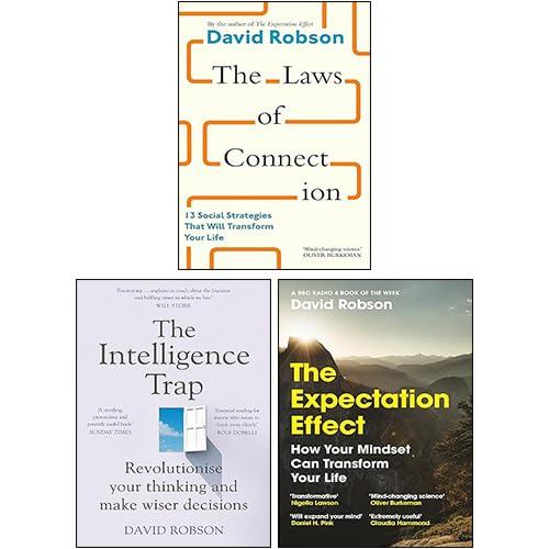 David Robson Lot de 3 livres collection (The Laws of Connection, The Expectation Effect & The Intelligence Trap) book