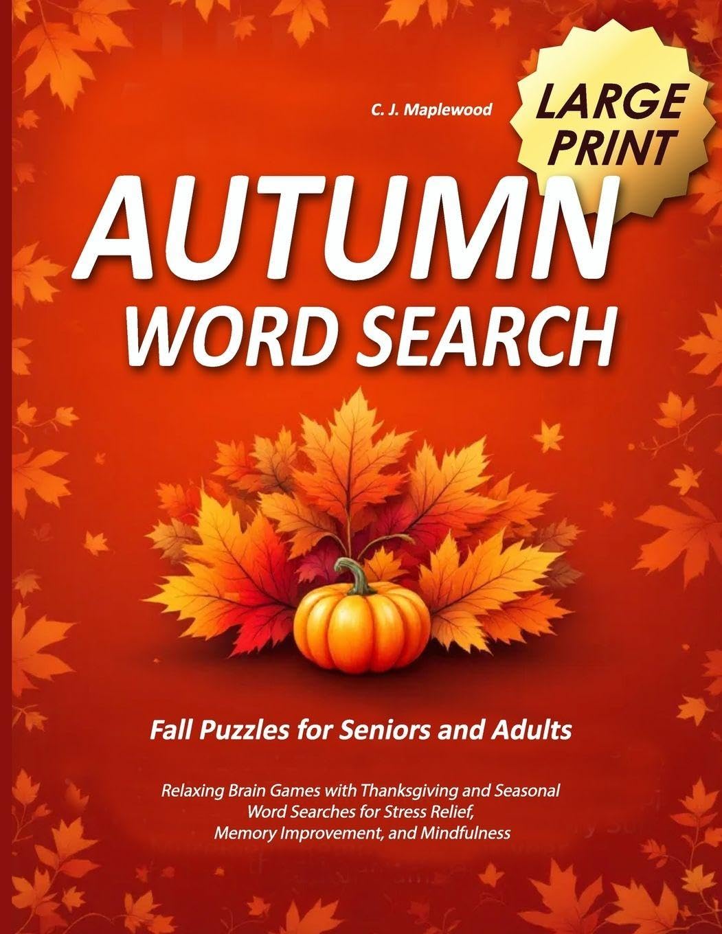 Autumn Word Search Large Print Hobbies & Crafts
