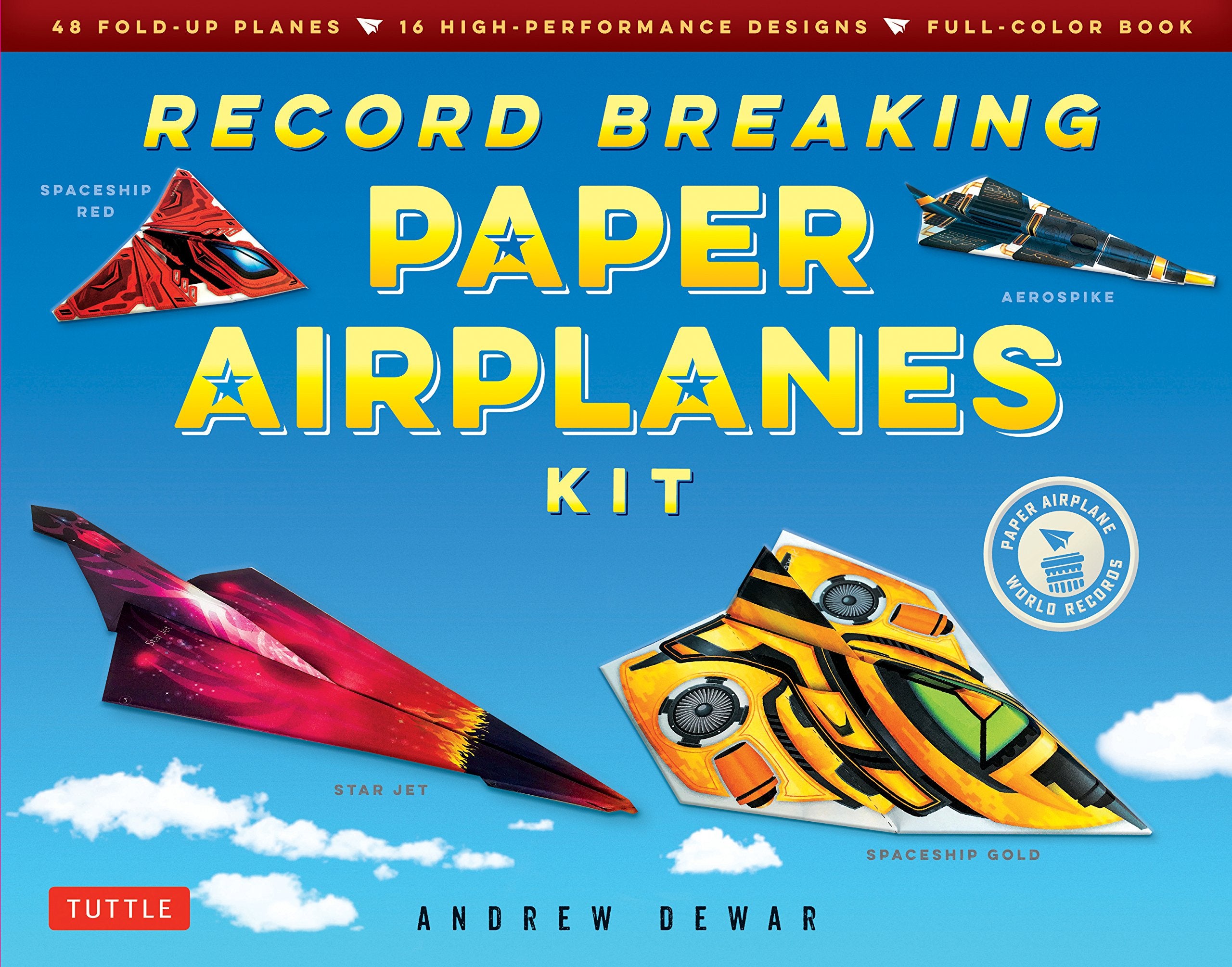 Record Breaking Paper Airplanes Kit: Make Paper Planes Based on the Fastest, Longest-Flying Planes in the World!: Kit with Book, 16 Designs & 48 Fold-up Planes Film, Art & Culture