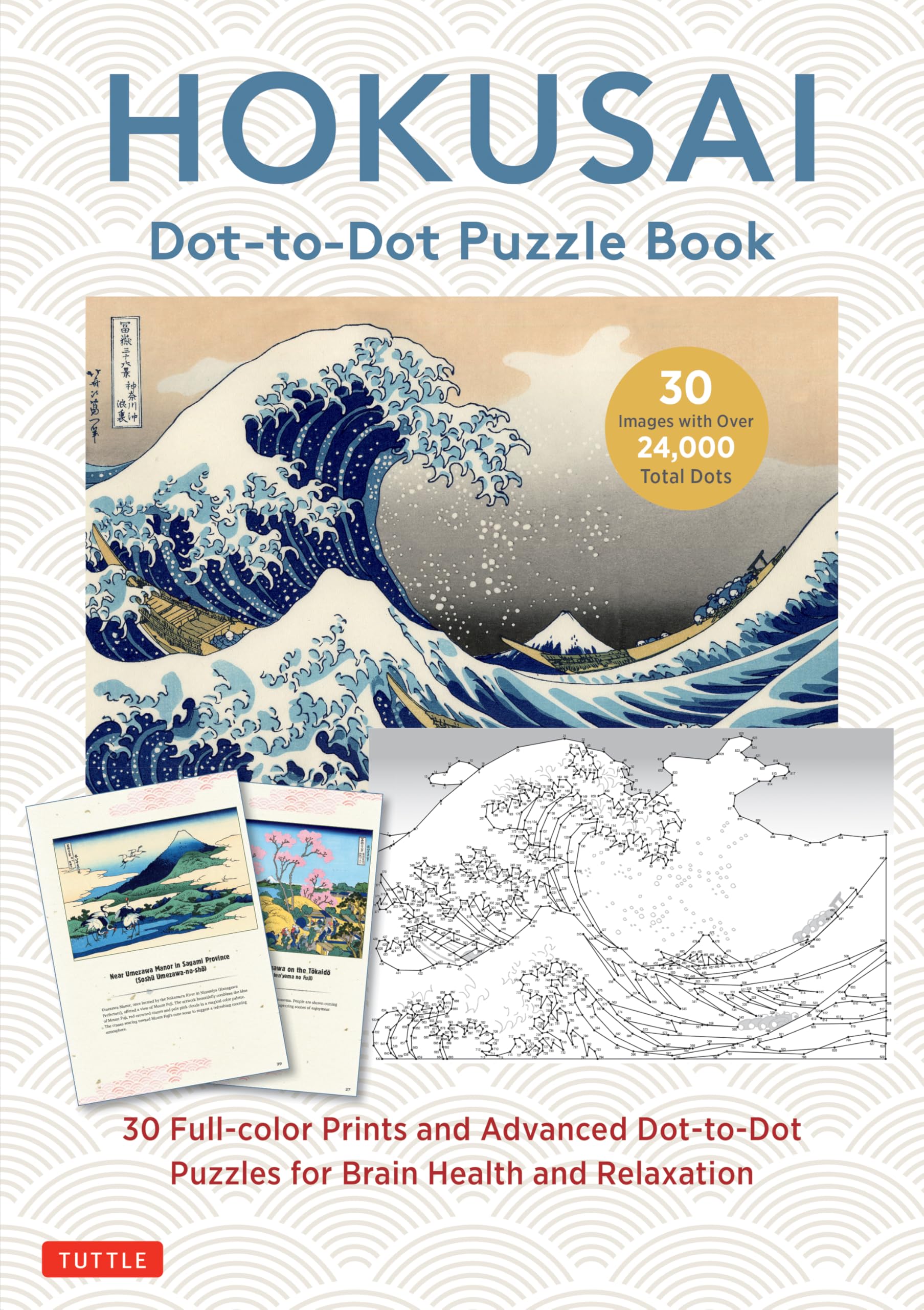 Hokusai Dot-to-dot Puzzle Book: 30 Full-color Prints and 30 Advanced Dot-to-dot Puzzles for Brain Health and Relaxation Film, Art & Culture