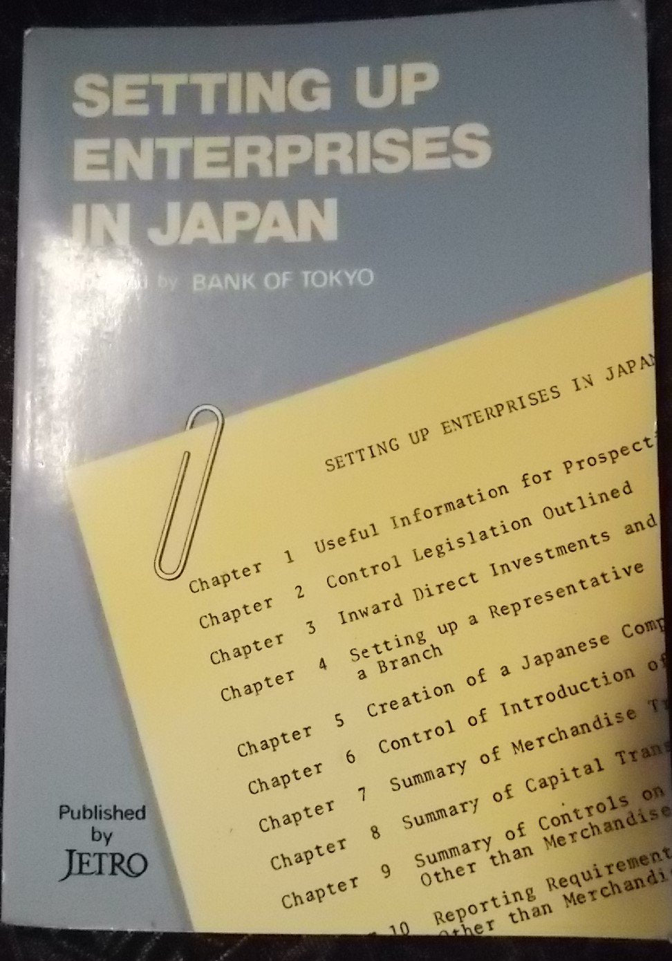 Setting Up Enterprises in Japan (Jet101) Books