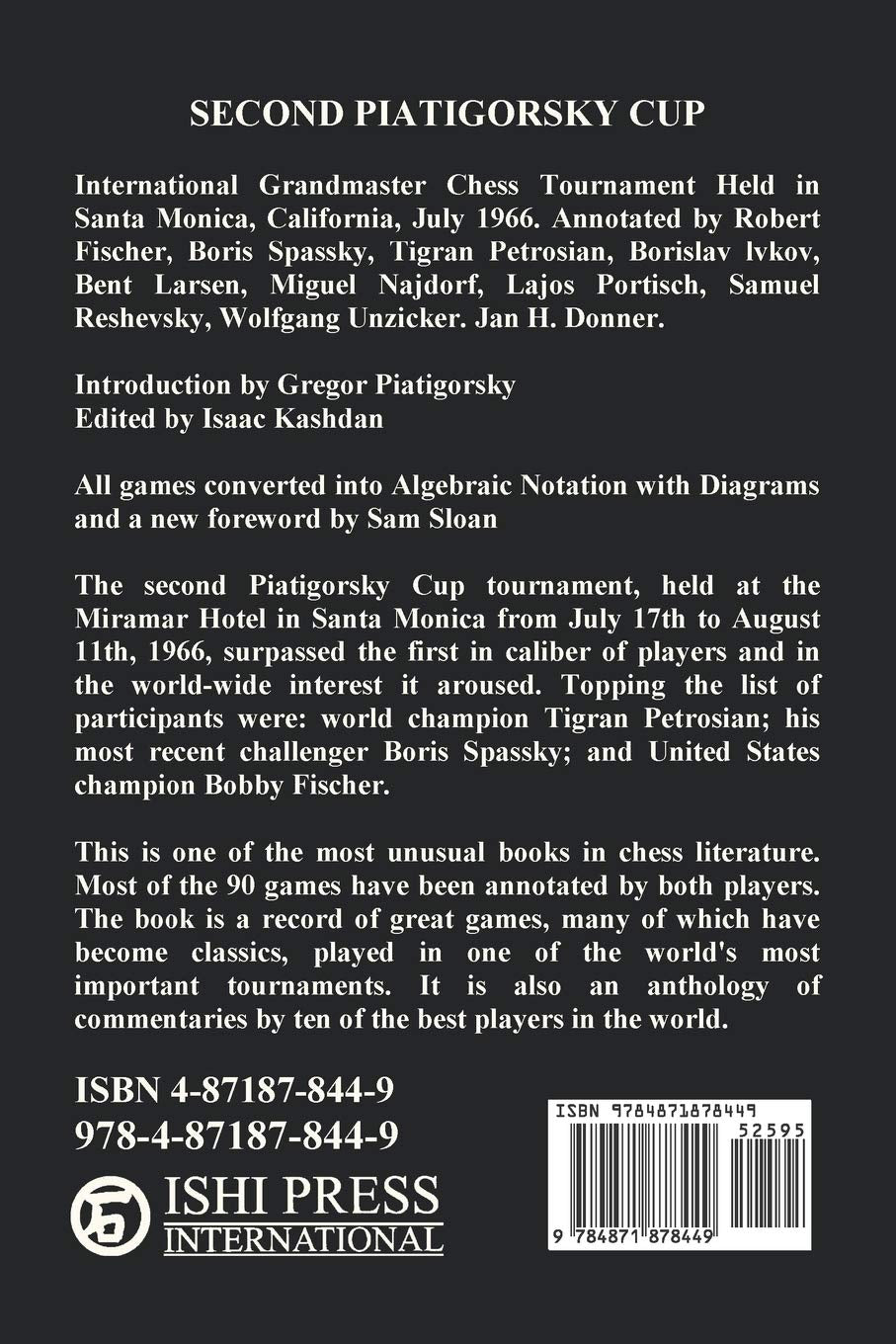 Second Piatigorsky Cup International Grandmaster Chess Tournament Held in Santa Monica, California August 1966 Art & Literature