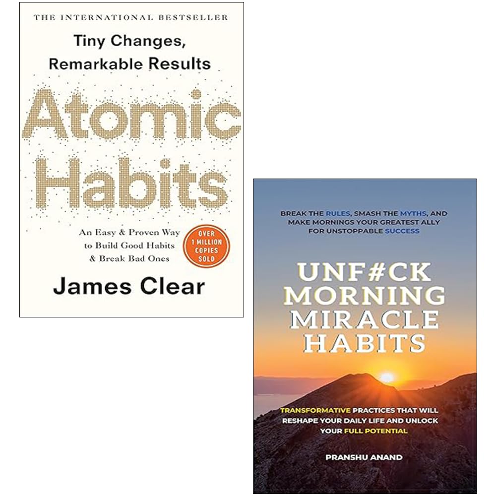 Atomic Habits By James Clear & UnF#ck Morning Miracle Habits by Pranshu Anand Lot de 2 livres book