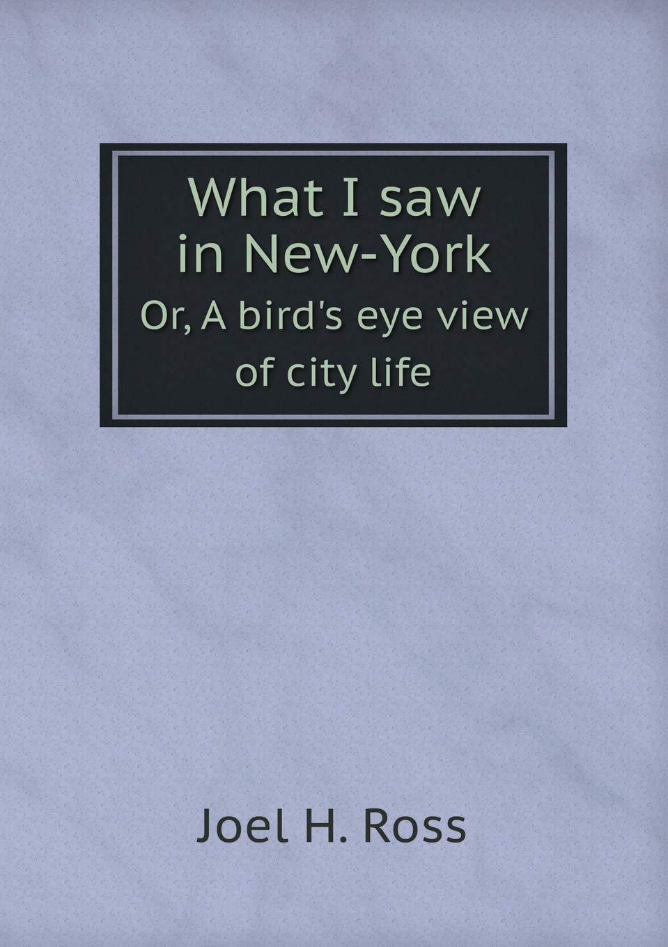 What I saw in New-York Or, A bird's eye view of city life Politics & History
