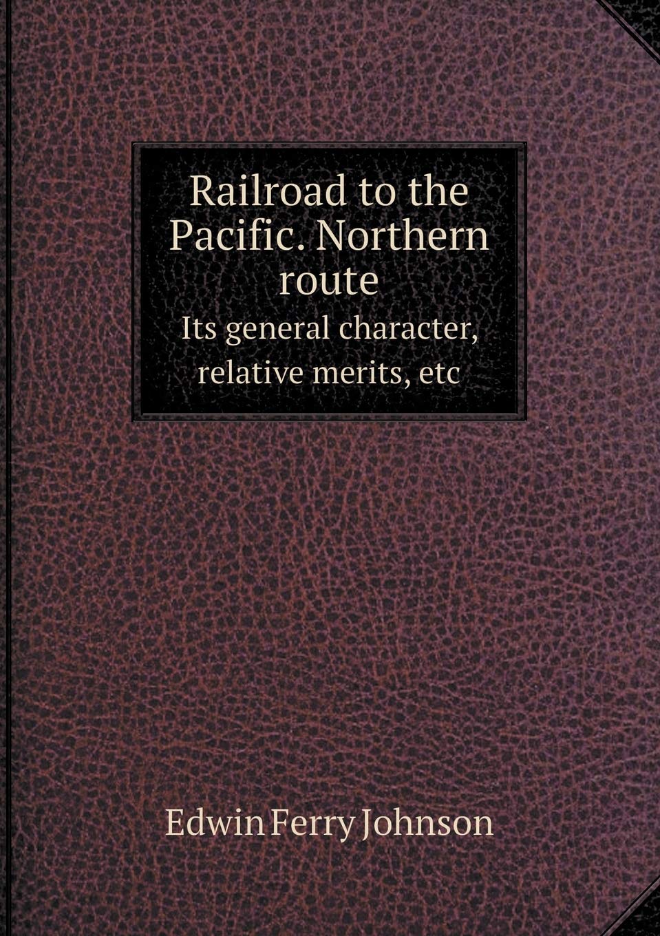 Railroad to the Pacific. Northern route Its general character, relative merits, etc Books