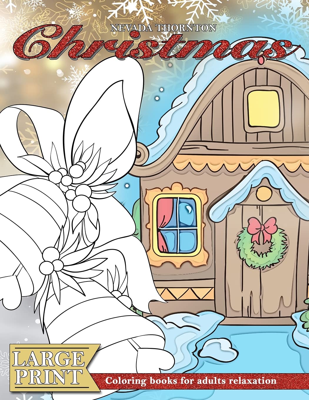 LARGE PRINT Coloring books for adults relaxation CHRISTMAS Medicine
