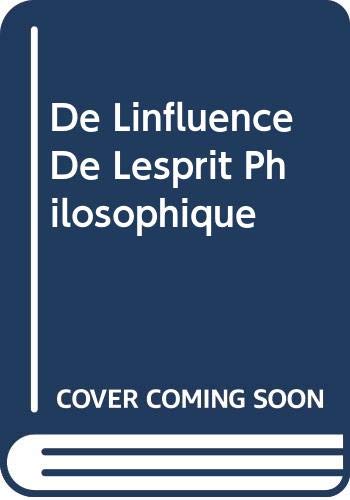 De Linfluence De Lesprit Philosophique Books