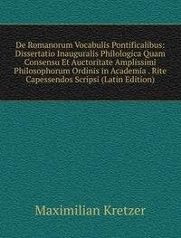 De Romanorum Vocabulis Pontificalibus D Books