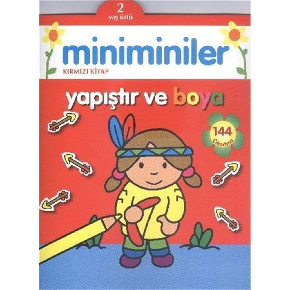Miniminiler Kirmizi Kitap Yapistir ve Boya 2 Yas Ustu Books