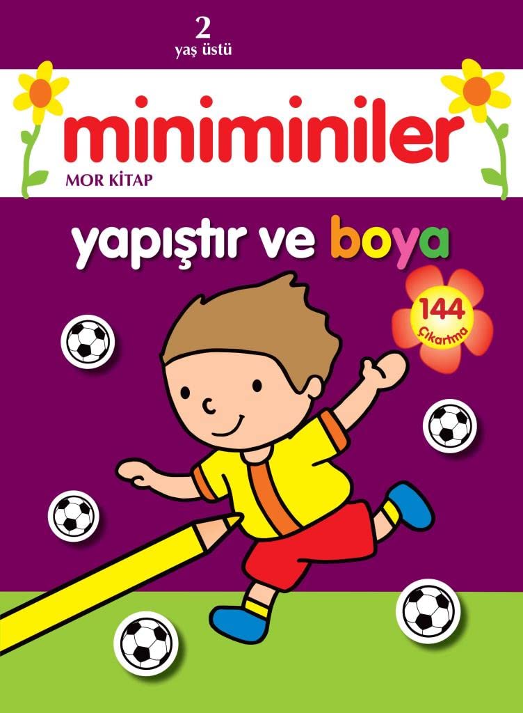 Miniminiler Mor Kitap Yapistir ve Boya 2 Yas Ustu Books