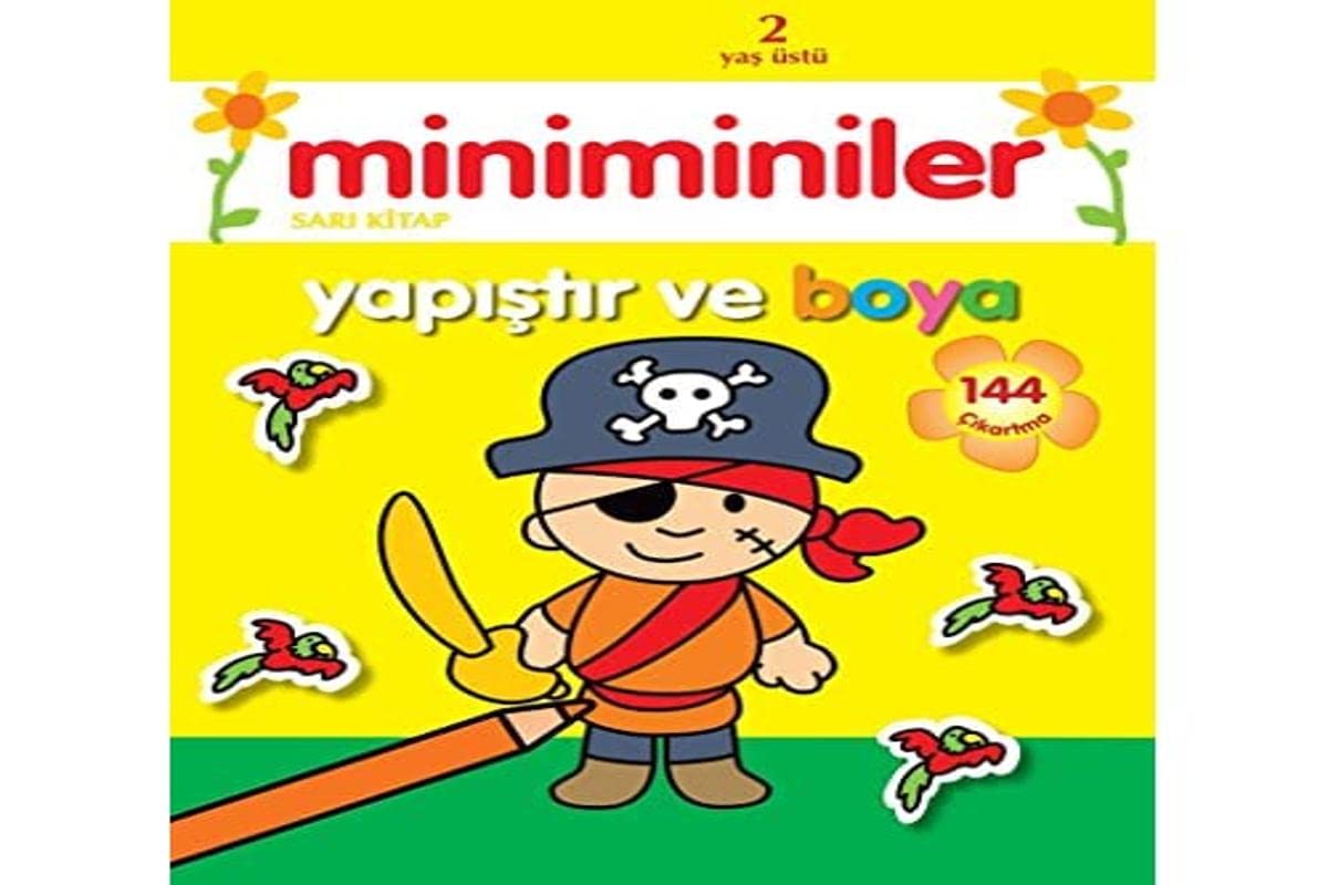 Miniminiler Sari Kitap Yapistir ve Boya 2 Yas Ustu Books