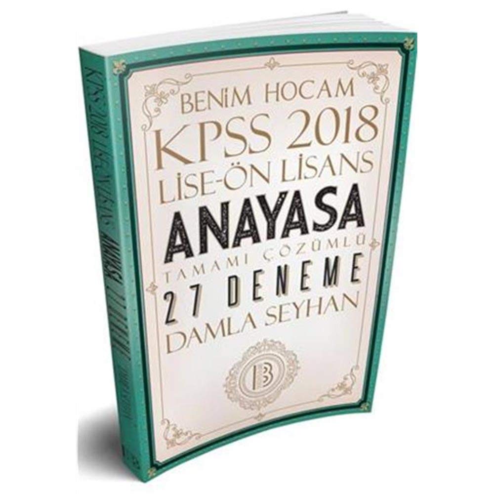 2018 KPSS Lise Önlisans Anayasa Tamamı Çözümlü 27 Deneme Books