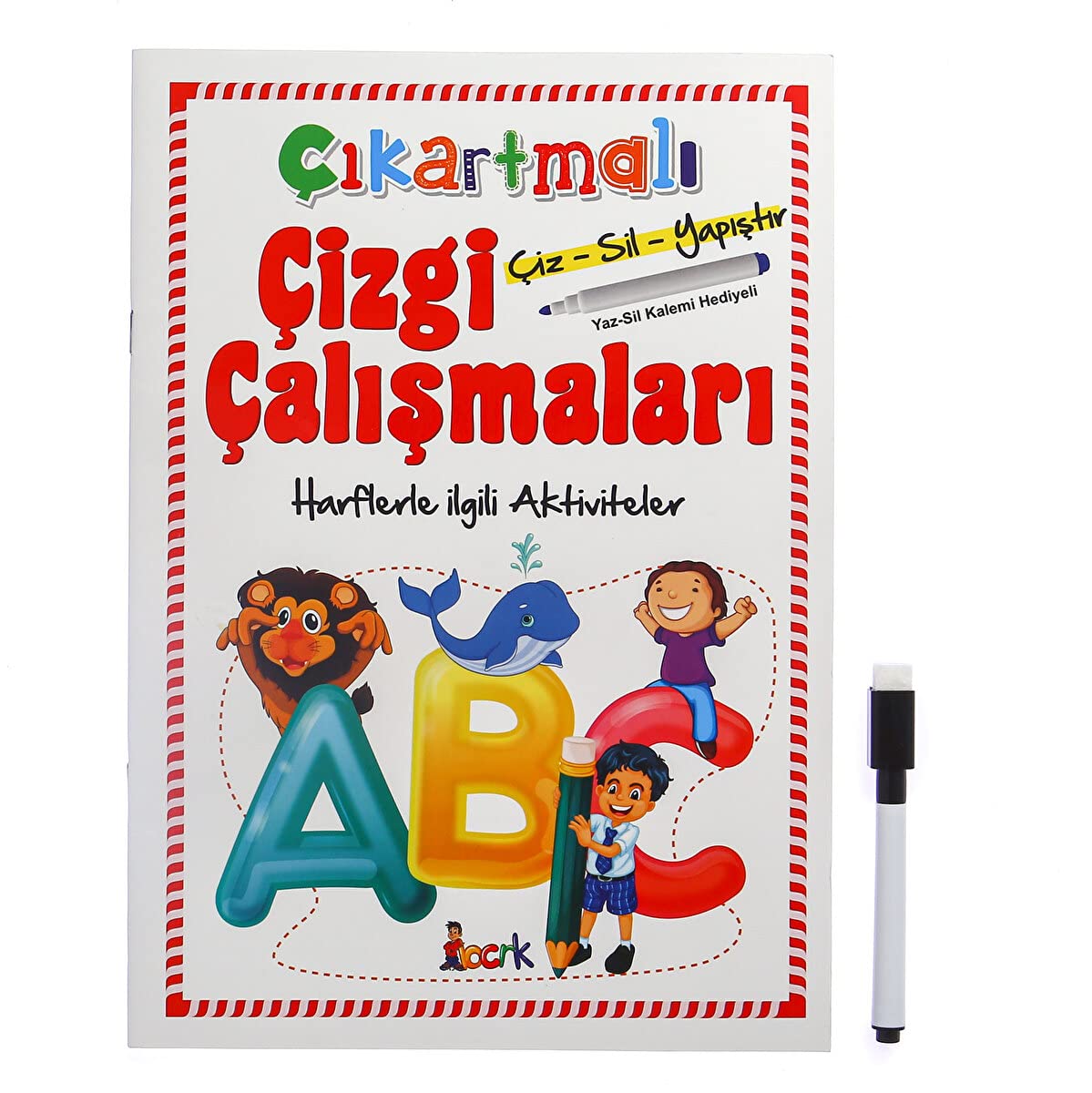 Çıkartmalı Çizgi Çalışmaları Çiz-Sil-Yapıştır Harflerle İlgili Aktiviteler (Yaz-Sil Kalemi Hediyeli) Books