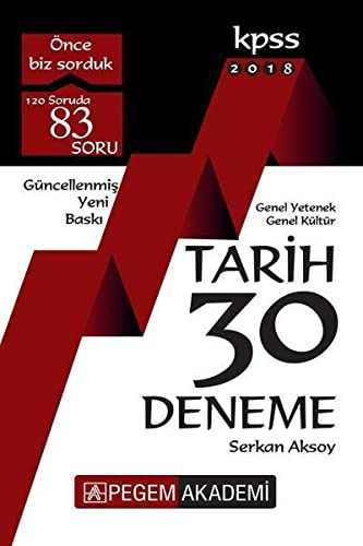 2018 KPSS Genel Yetenek - Genel Kültür Tarih 30 Deneme Books