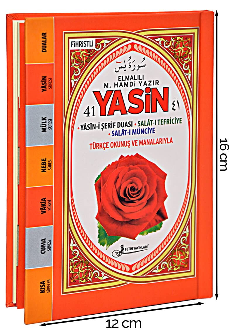 41 Yasin Türkçe Okunu? ve Manalar?yla Fihristli Çanta Boy Sert Kapak F042 Books