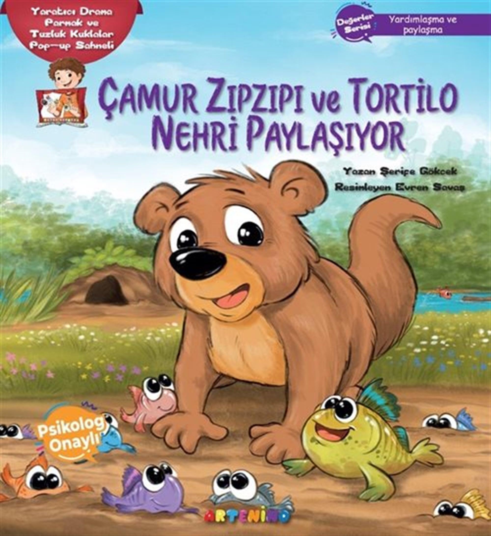 Çamur Zıpzıpı ve Tortilo Nehri Paylaşıyor;Yaratıcı Drama Parmak ve Tuzluk Kuklalar Pop-up Sahneli Books