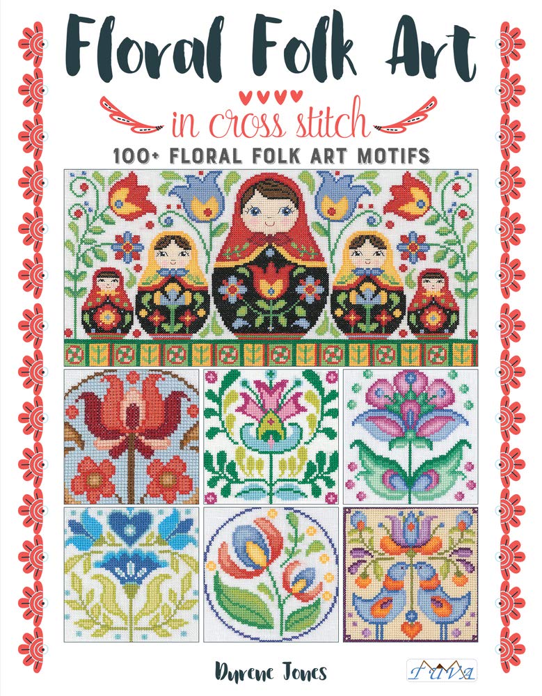 Floral Folk Art in Cross Stitch Hobbies & Crafts
