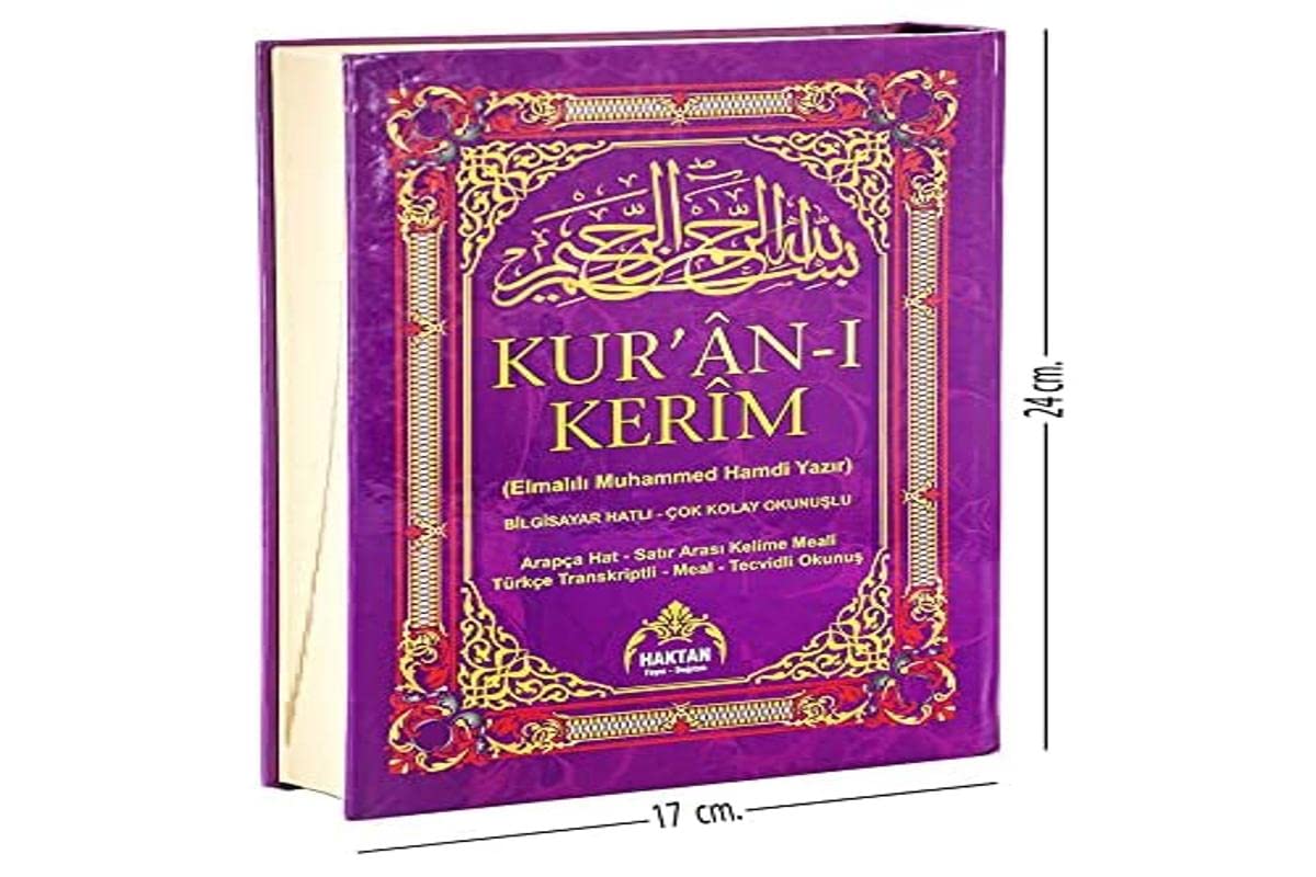 Orta Boy Fihristli Kurani Kerim Satiralti Turkce okunuslu - Kelime Manali ve Mealli (Besli Meal) ( KOD: H-18) Books