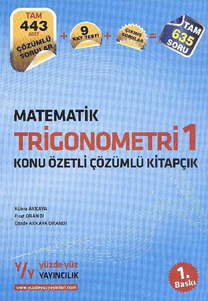 MatematikTrigonometri 1 Konu Özetli Çözümlü Kitapç Books