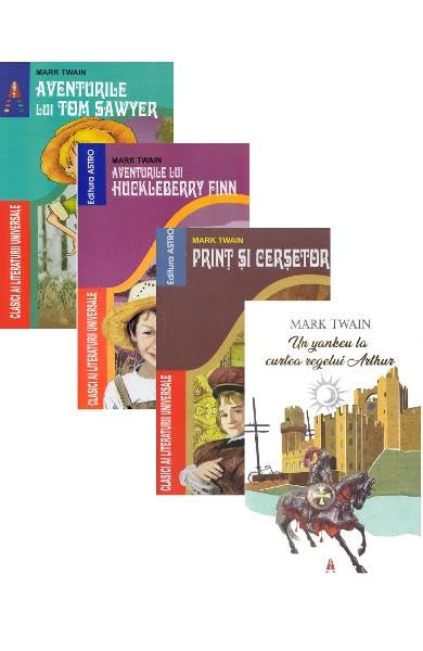 Pachet 4 Carti. Mark Twain Novels & Short Stories for children
