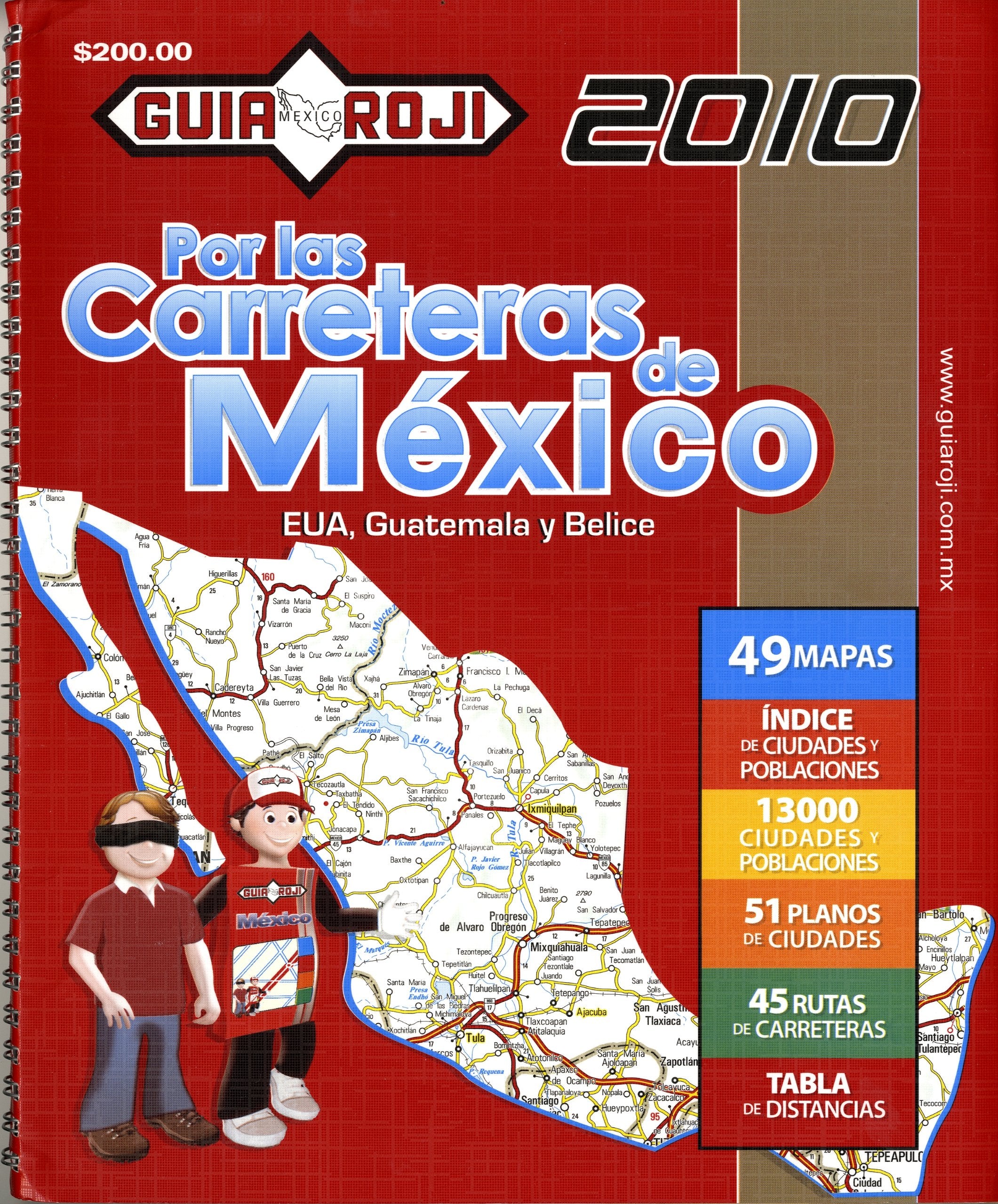 2010 Mexico Road Atlas "Por las Carreteras de Mexico" by Guia Roji (Spanish Edition) Books