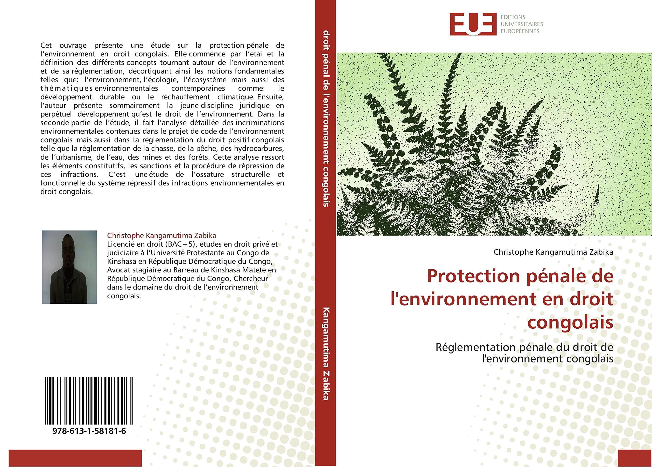 Protection pénale de l'environnement en droit congolais: Réglementation pénale du droit de l'environnement congolais book