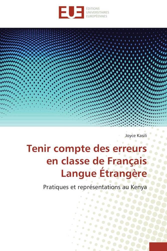 Tenir compte des erreurs en classe de français langue étrangère book